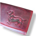 Tacskó valódi bőr női pénztárca piros nagyméretű sok kártyatartós RFID
