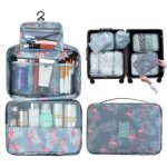 Neszeszer női felakasztható flamingó mintás kék