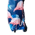 Gurulós bevásárló táska kisméretű vidám színes flamingós