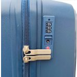 Fekete bőrönd M-es méret közepes keményfalú 63 cm 20 kg-os