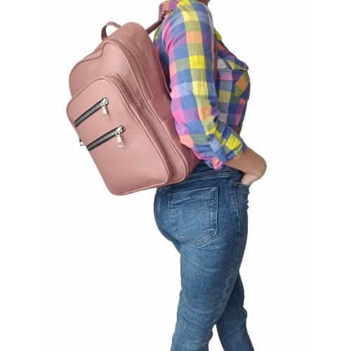 Berna női hátizsák nagyméretű púder színű