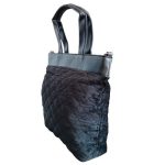 Detti nagyméretű fekete női kézitáska tote plüssös