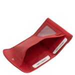 Kisméretű női bőr pénztárca piros La Scala prémium