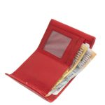 Kisméretű női bőr pénztárca piros La Scala prémium