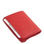 Kisméretű női bőr pénztárca piros La Scala prémium