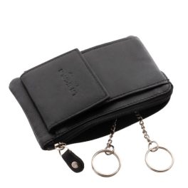   Bőr kulcstartó + kártyatartó + aprótartó fekete La Scala