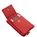 Bőr kulcstartó + kártyatartó + aprótartó piros La Scala