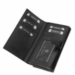 La Scala valódi bőr női pénztárca fekete sok kártyatartós Luxury