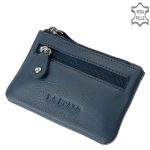 La Scala valódi bőr kulcstartó sötétkék cipzáras