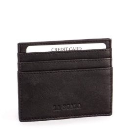 Valódi bőr kártyatartó fekete La Scala vékony fazon