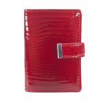 Valódi bőr női kártyatartó piros lakk Jennifer Jones