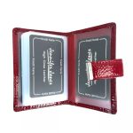 Valódi bőr női kártyatartó piros lakk Jennifer Jones