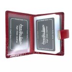 Valódi bőr női kártyatartó piros lakk Jennifer Jones