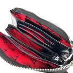 Zellia valódi bőr női pénztárca különleges kristályokkal díszített fekete