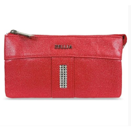 Tina fekete női pénztárca cipzáras nagyméretű