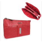 Tina fekete női pénztárca cipzáras nagyméretű