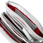 Zellia valódi bőr női pénztárca különleges kristályokkal díszített ezüst színű
